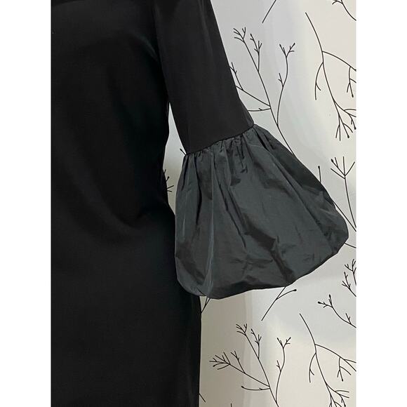 STUNNING JOSEPH RIBKOFF Black Off Shoulder Balloon Sleeve LBD Dress Sz 6 Evening - Picture 3 of 7